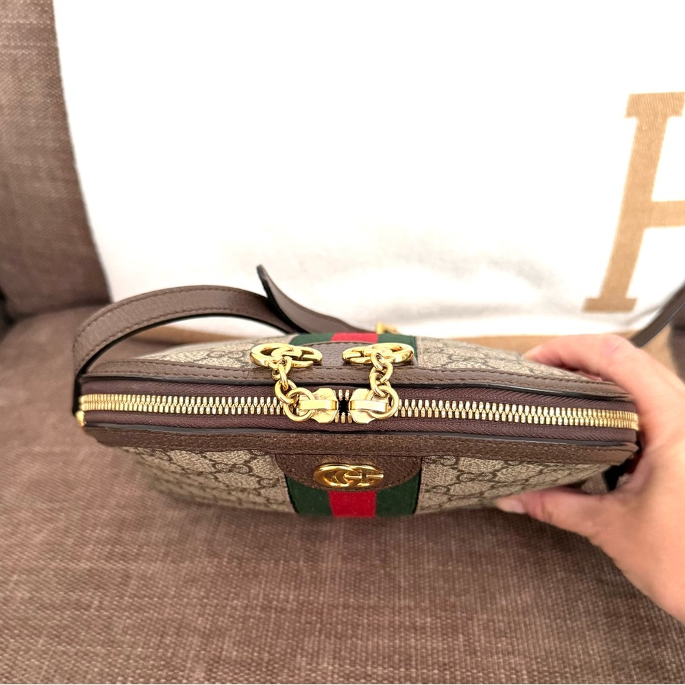 Authentic Gucci Ophedia dome crossbody bag brown monogram supreme canvas - Picture 5 of 16